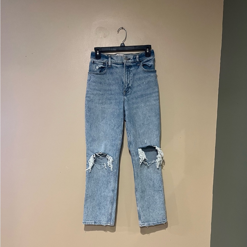 Abercrombie & Fitch Womens 90s Straight Ultra High Rise Curve Love Jeans 26/2 XS - Picture 3 of 8